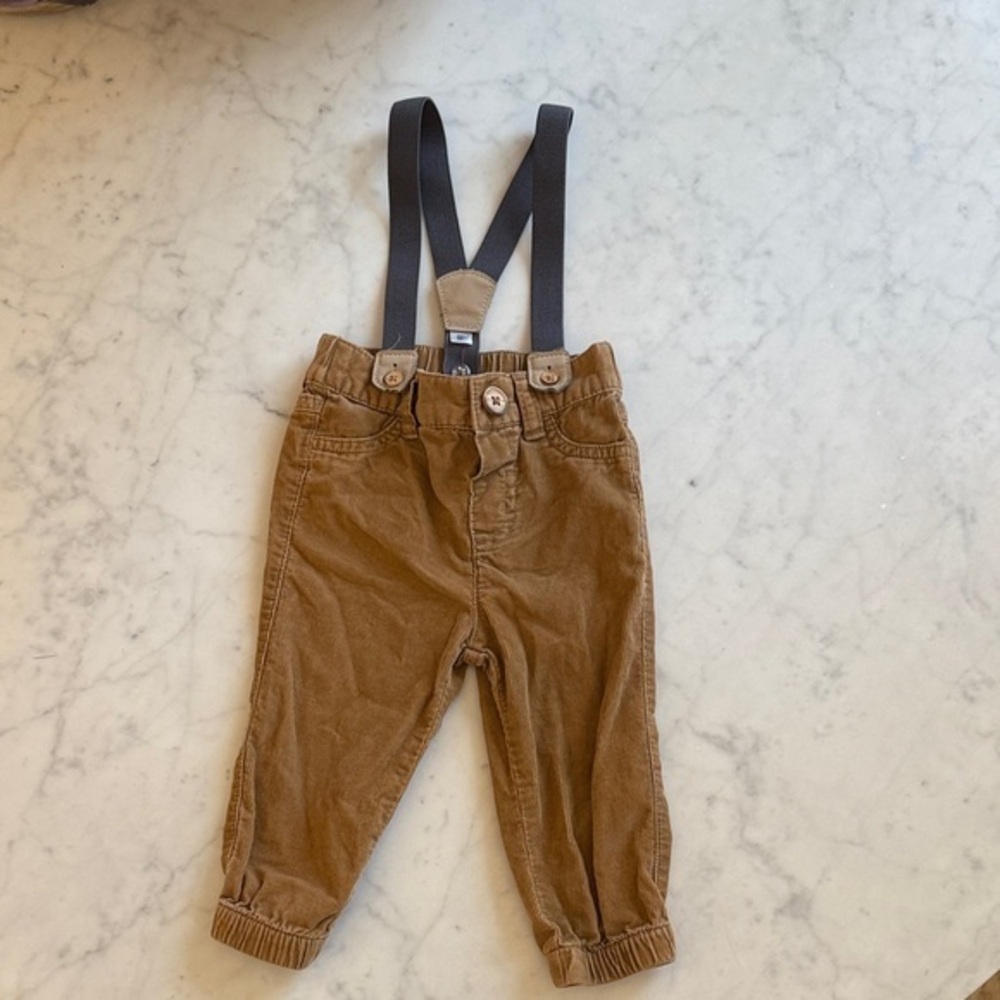 Cat & Jack Baby Brown Corduroy Suspender Pants 6-9M